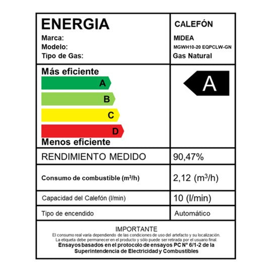 Calefont 10 Litros Tiro Forzado Gas Natural