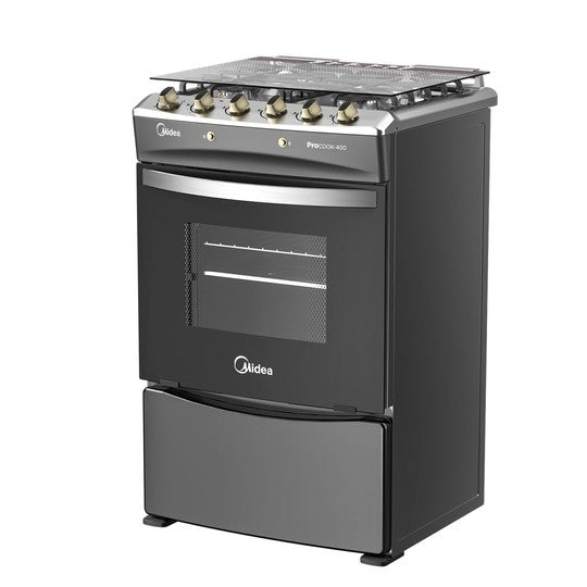 Cocina a Gas 4 Quemadores con Grill Carbon Gre