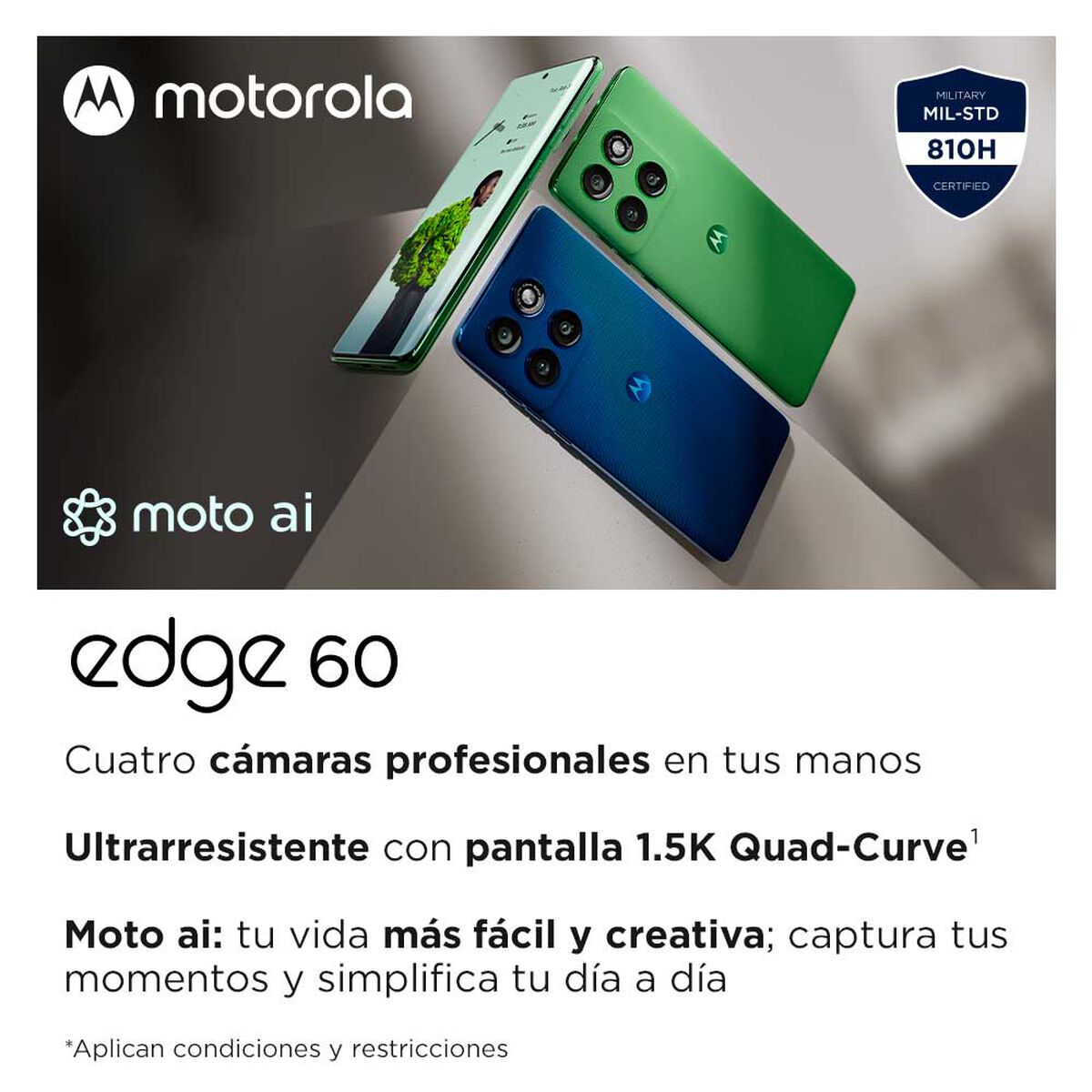 Celular Motorola Edge 60 5G 256GB 6,67" Verde