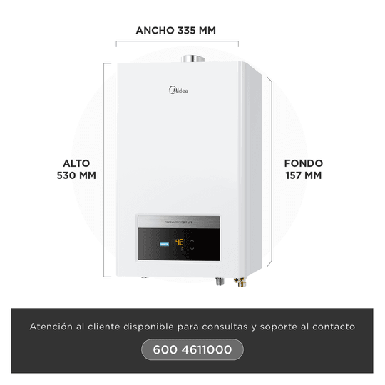 Calefont 13 Litros Tiro Forzado Gas Natural Midea