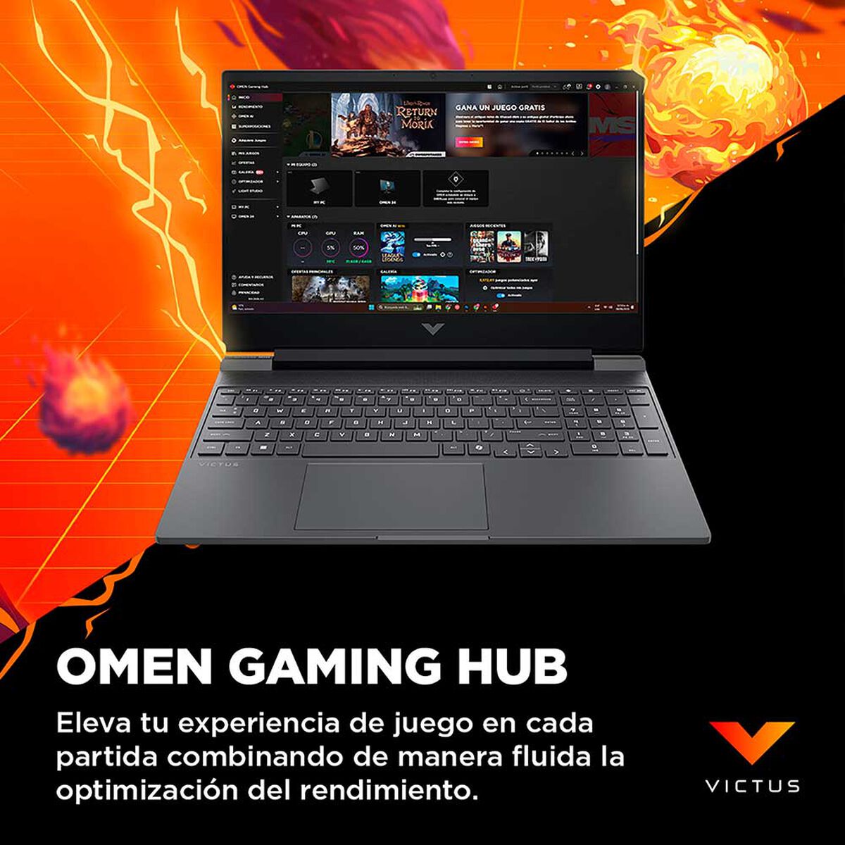 Notebook Gamer HP 15-FB3009LA AMD Ryzen 5 8 GB RAM 512 GB 15,6" NVIDIA GeForce RTX 3050