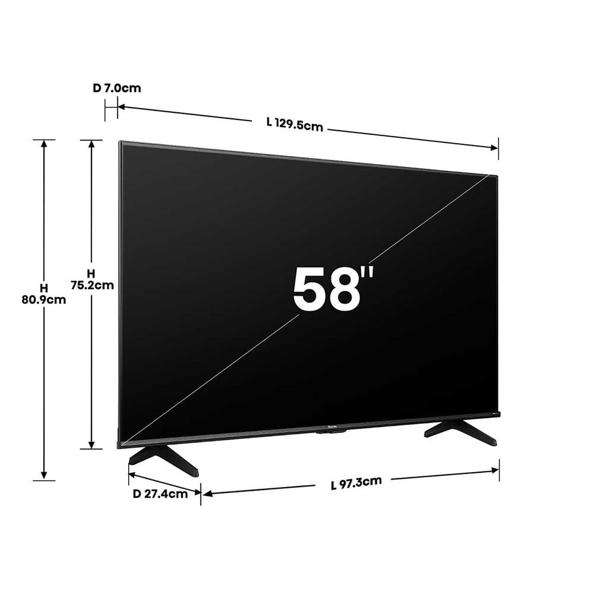 Smart TV LED 58" Hisense 4K UHD VIDAA 58A6N