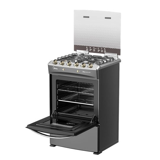 Cocina a Gas 4 Quemadores con Grill Carbon Gre