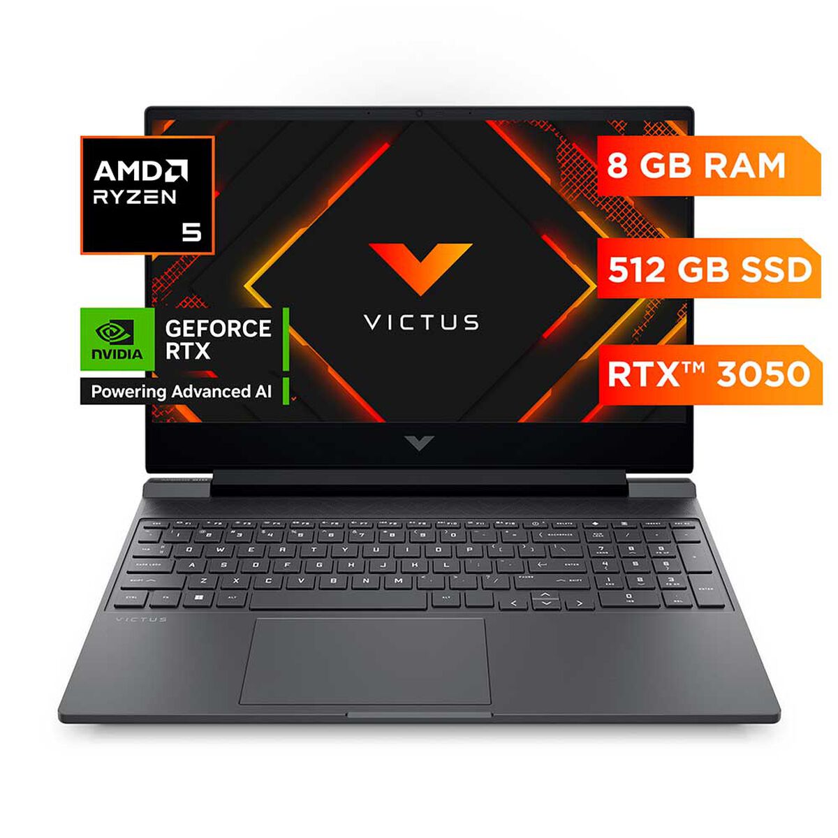 Notebook Gamer HP 15-FB3009LA AMD Ryzen 5 8 GB RAM 512 GB 15,6" NVIDIA GeForce RTX 3050