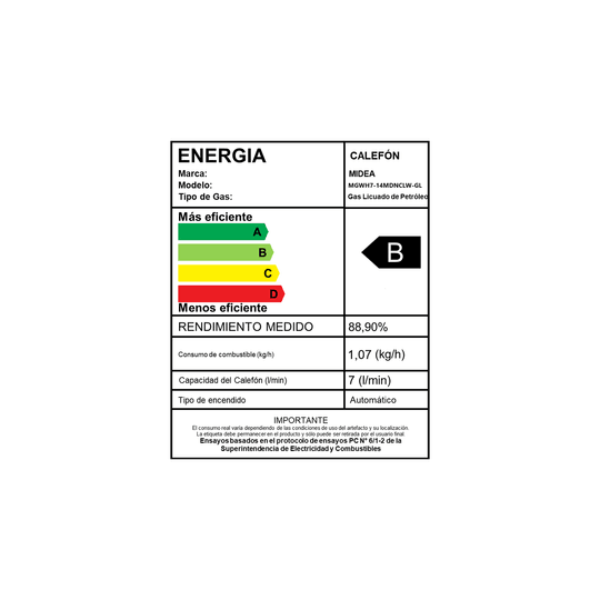 Calefont 7 Litros Tiro Natural Gas Licuado