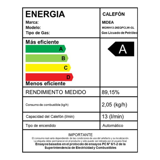 Calefont 13 Litros Tiro Forzado Gas Licuado