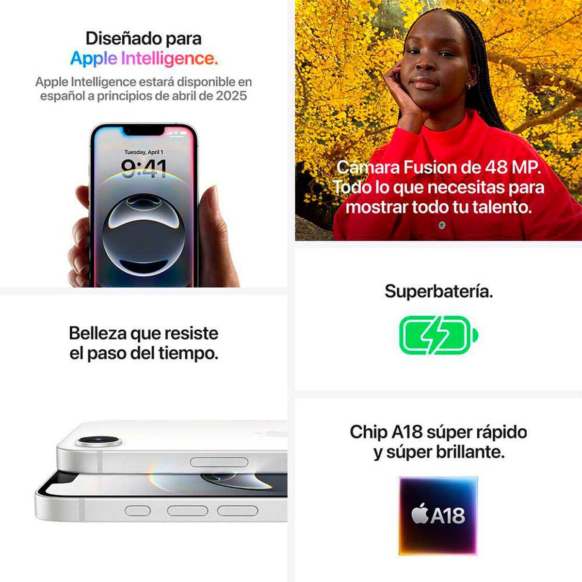 Apple iPhone 16e 256GB Negro 6,1"